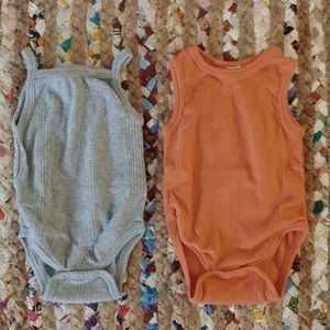 Goat Milk NYC 3 Month Baby Onesies 100% Organic Cotton Orange Grey